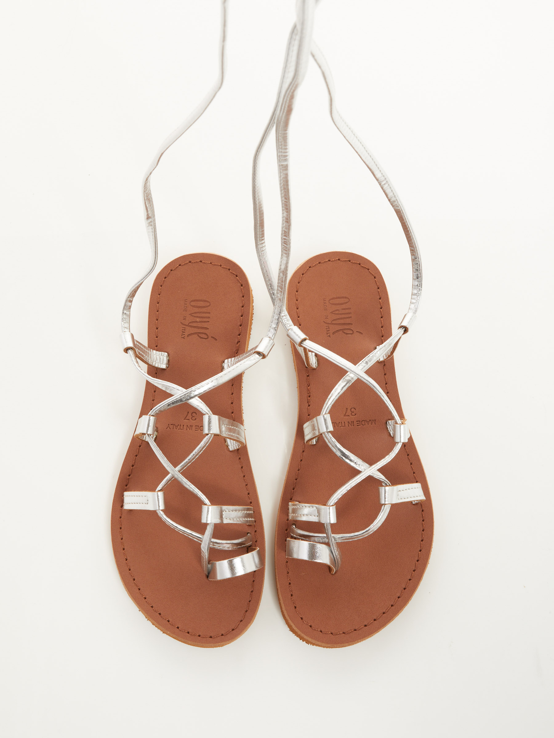 Laminated Flat Greek Sandals F0545554-0693 Saldi